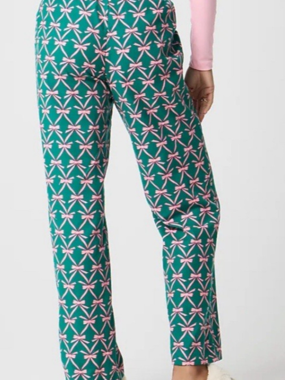 J. Crew Green and Pink Printed Pajama Pants